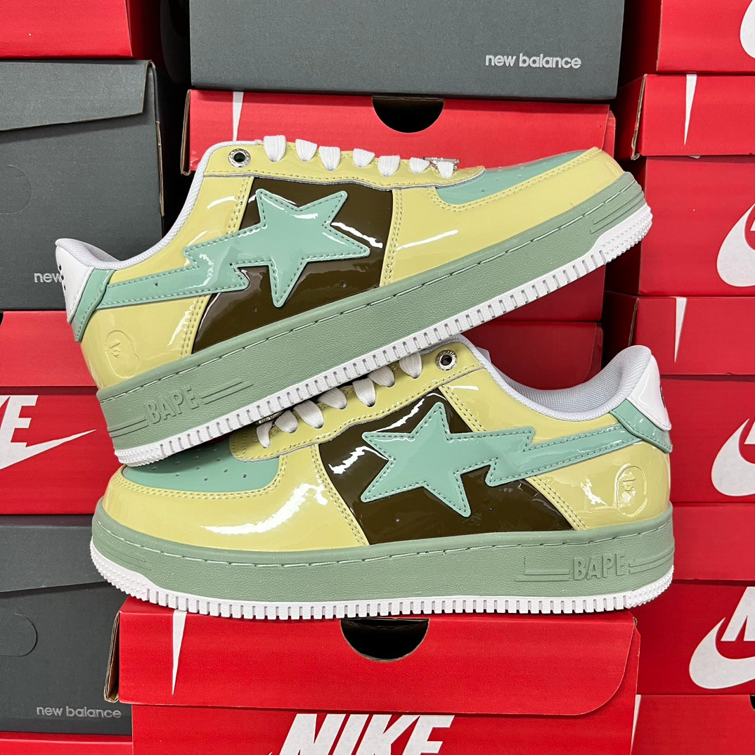 A Bathing Ape Bapesta - (GREEN/YELLOW/BROWN)