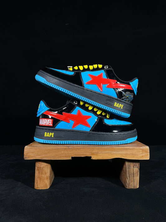 A Bathing Ape Bapesta Marvel Edition - (BLACK WIDOW)
