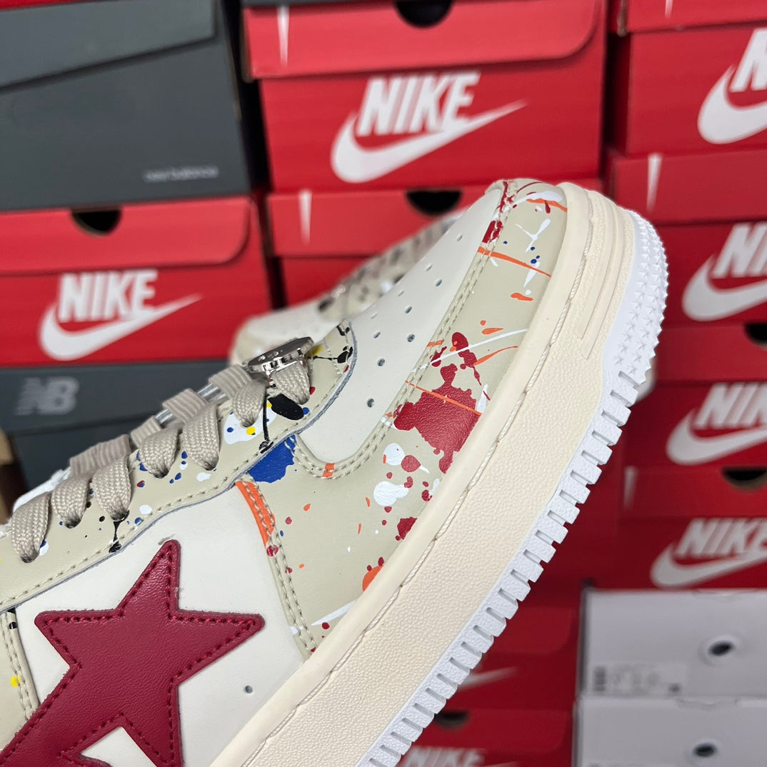 A Bathing Ape Bapesta - (CREAM/RED)