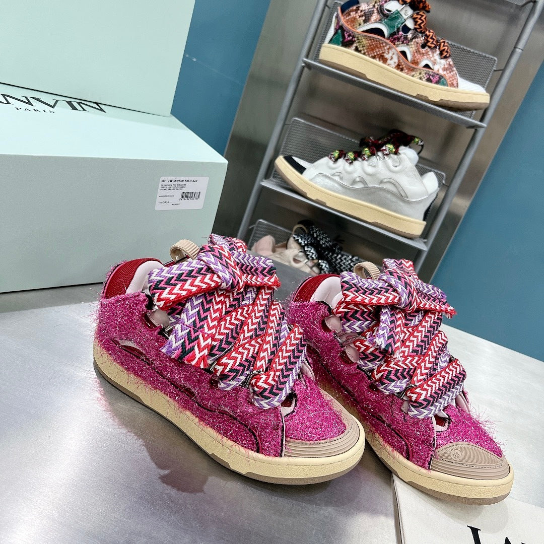 Lanvin Curb Shaggy Tweed - (PINK)