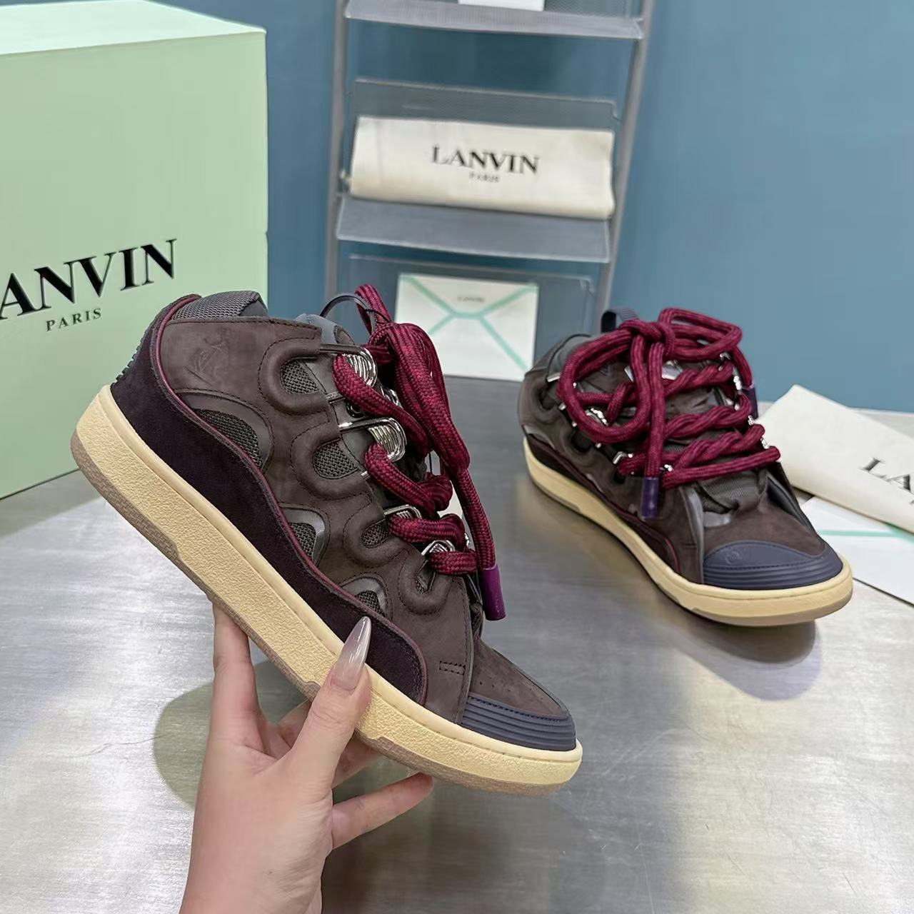 Lanvin Curb Rope - (BROWN/BURGUNDY)