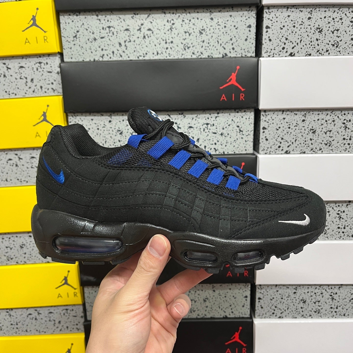 Nike Air Max 95 Essential Triple Black Royal Blue
