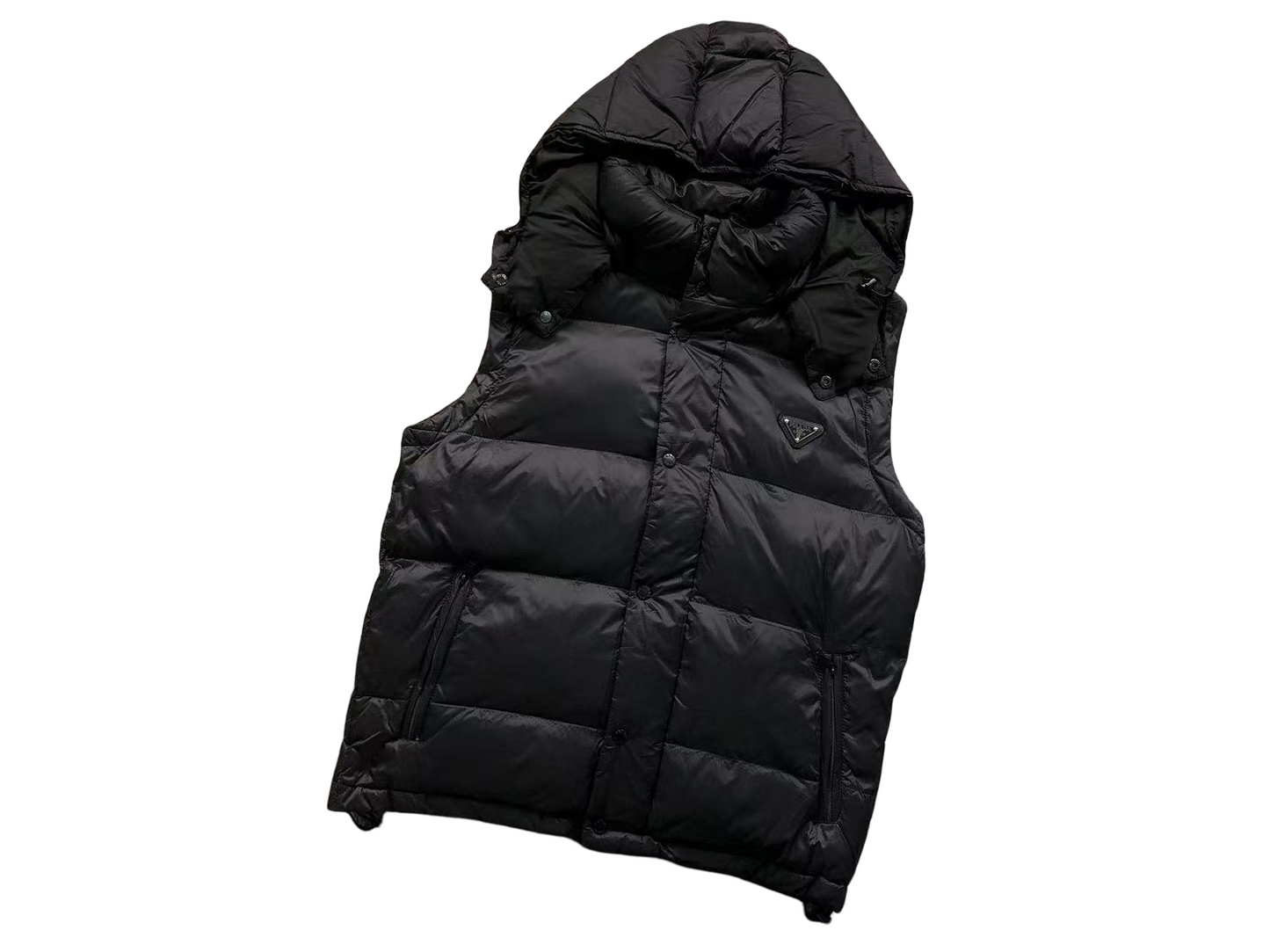 Prada Nylon Detachable Down Jacket - (BLACK)