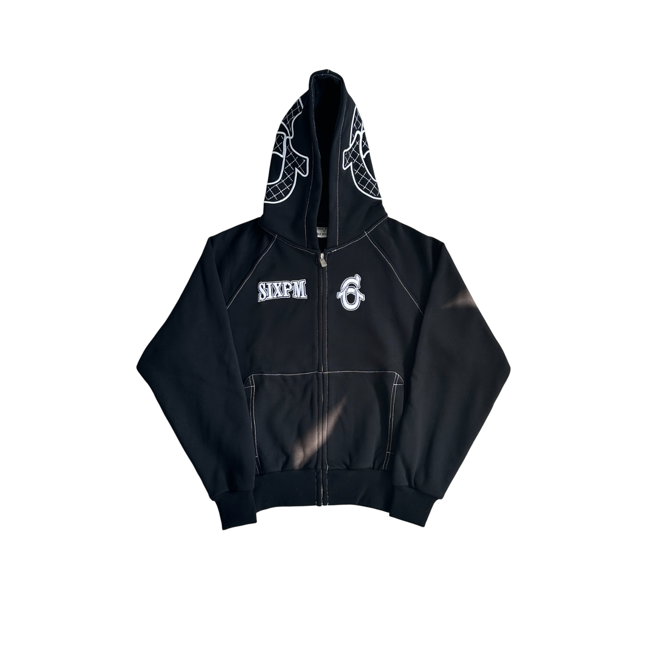 6PM Horseshoe Zip Hoodie - (BLACK)