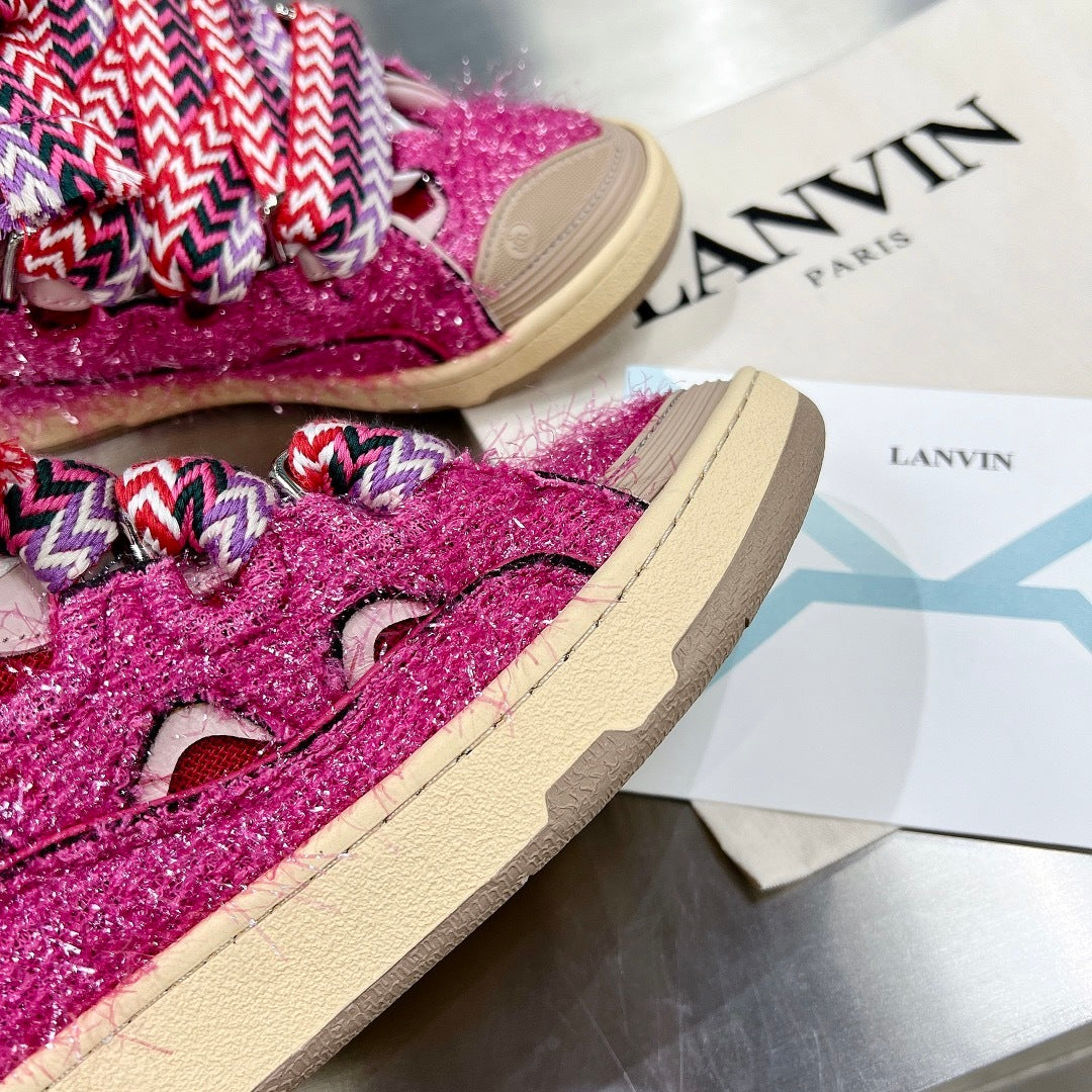 Lanvin Curb Shaggy Tweed - (PINK)