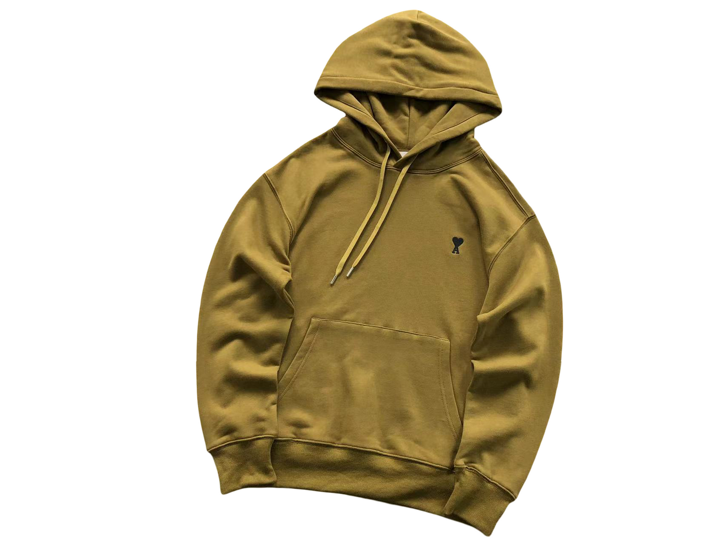 AMI Paris Black Heart Hoodie - (MUSTARD)