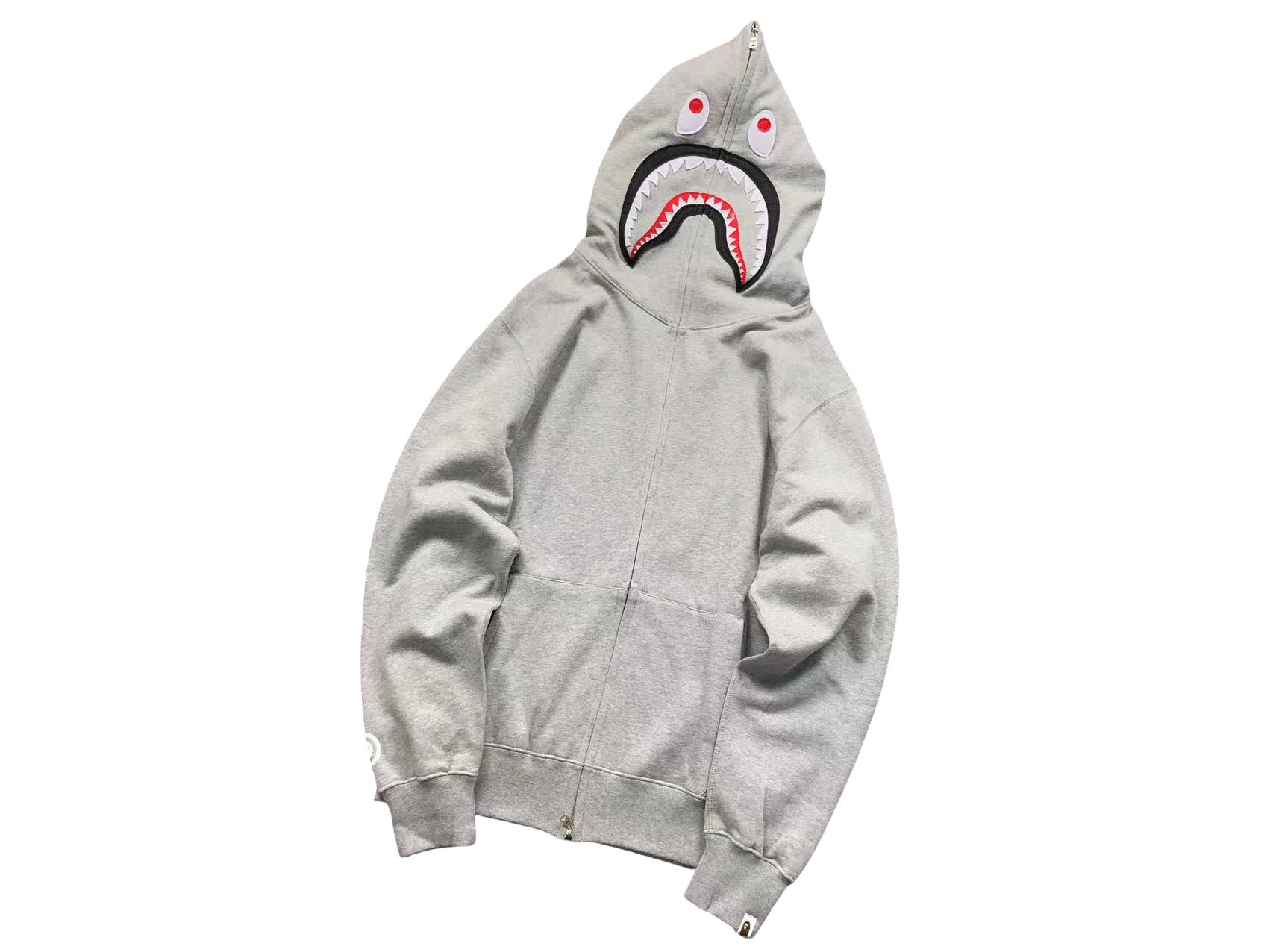 BAPE Shark Work Full Zip Hoodie Grey