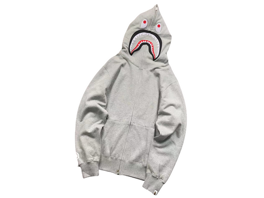 BAPE Shark Work Full Zip Hoodie Grey