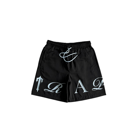 Trapstar Script Swimming Short Black/Niagara Mist