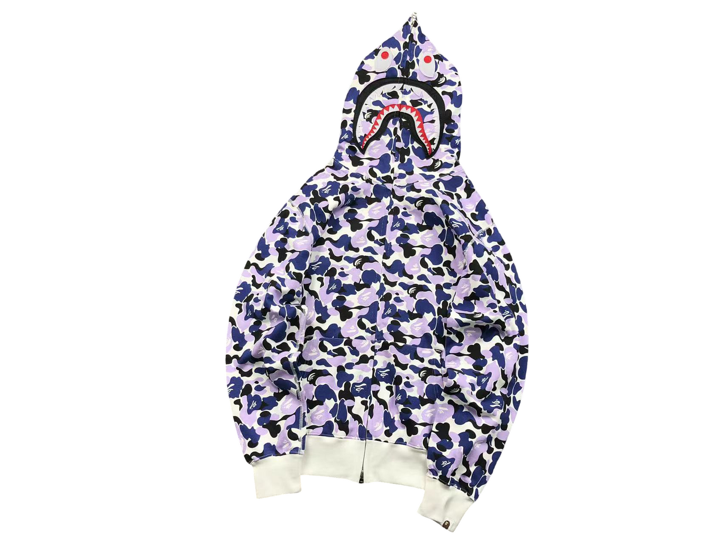 BAPE ABC Camo Shark Full Zip Hoodie Grape