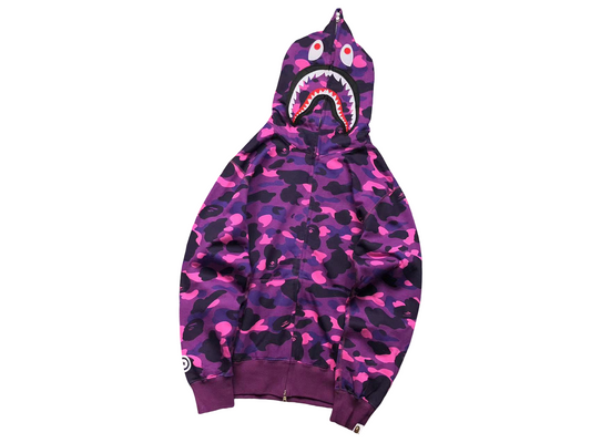 BAPE ABC Camo Shark Full Zip Hoodie Purple