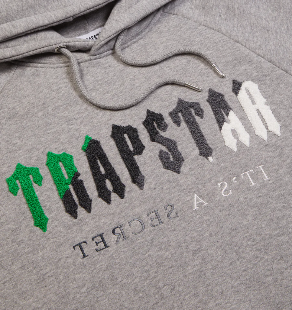 Trapstar Chenille Decoded Hoodie Tracksuit - (GREY/GREEN)