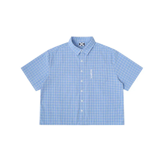 MERTRA Plaid Shirt Light Blue