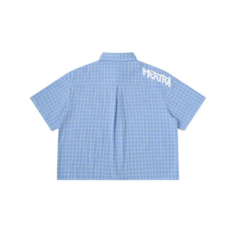 MERTRA Plaid Shirt Light Blue