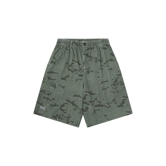 MERTRA Grid Camo Shorts Green