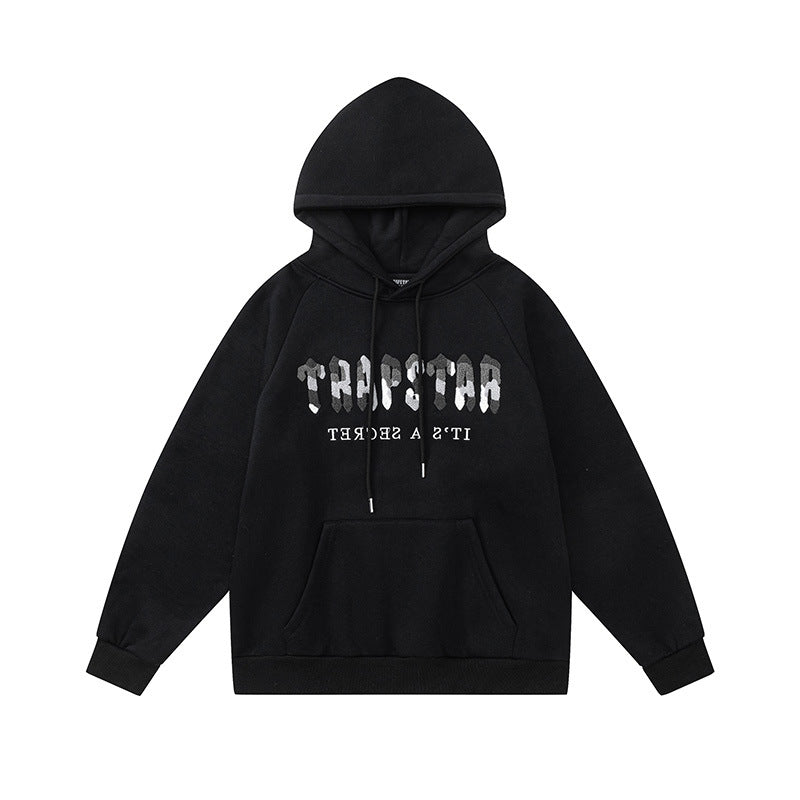 Trapstar Chenille Camo Decoded Hooded Anniversary Tracksuit - (BLACK)