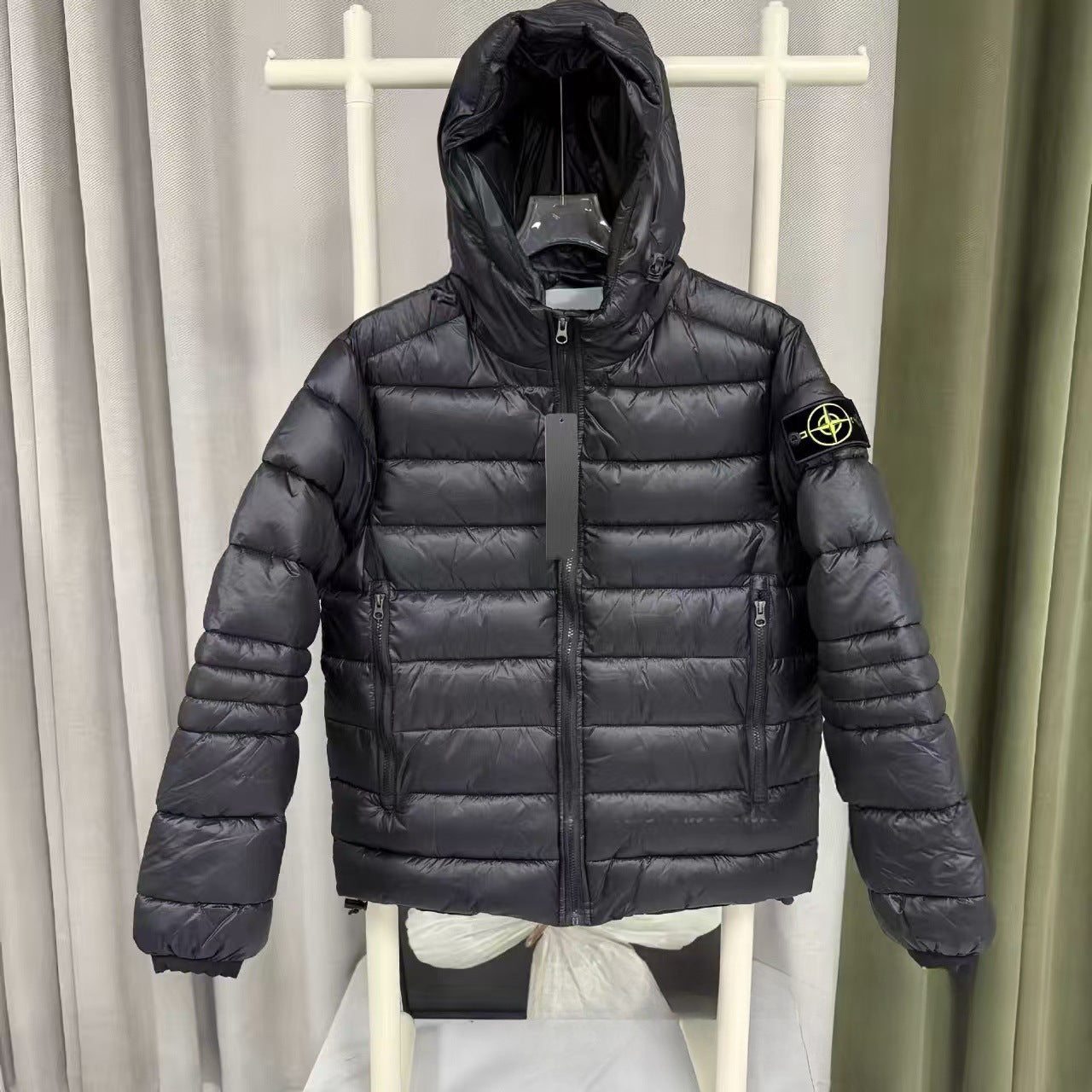Stone Island Compass Down Jacket - (BLACK)