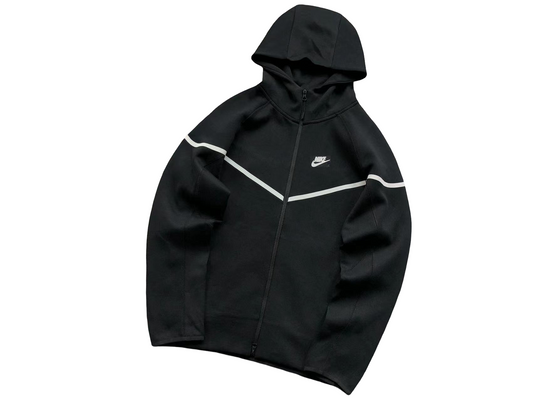 Nike Tech Fleece 2025 Zip Hoodie - (BLACK/WHITE)