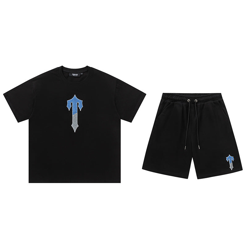 Trapstar "T" Short Set - (BLACK)