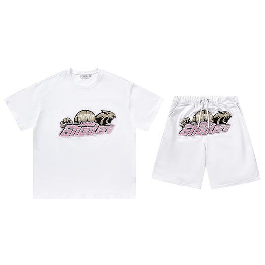 Trapstar Shooters Short Set White/Pink