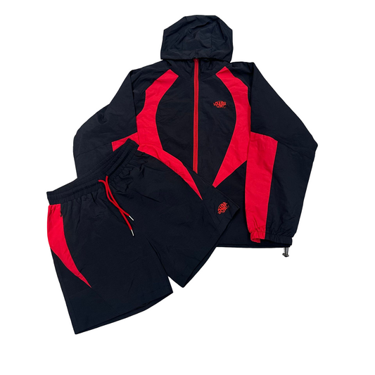 Syna World Vortex Woven Short Set - (BLACK/RED)