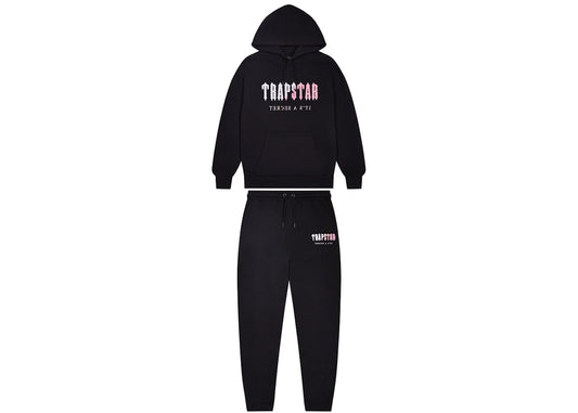 Trapstar Chenille Decoded Hoodie Tracksuit - (BLACK/PINK)