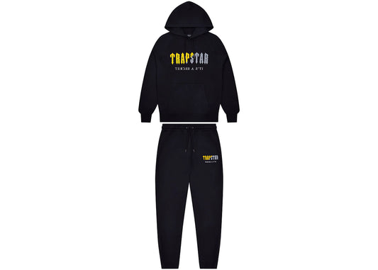 Trapstar Chenille Decoded Hoodie Tracksuit - (BLACK/YELLOW)