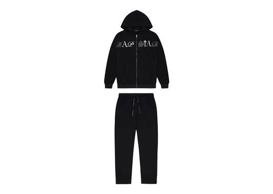 Trapstar Script Zip Through Tracksuit - (BLACK/GREY)