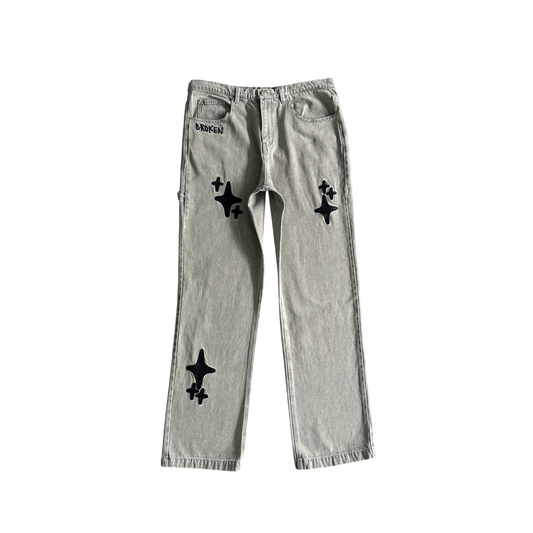 Broken Planet Stars Jeans Grey/Black
