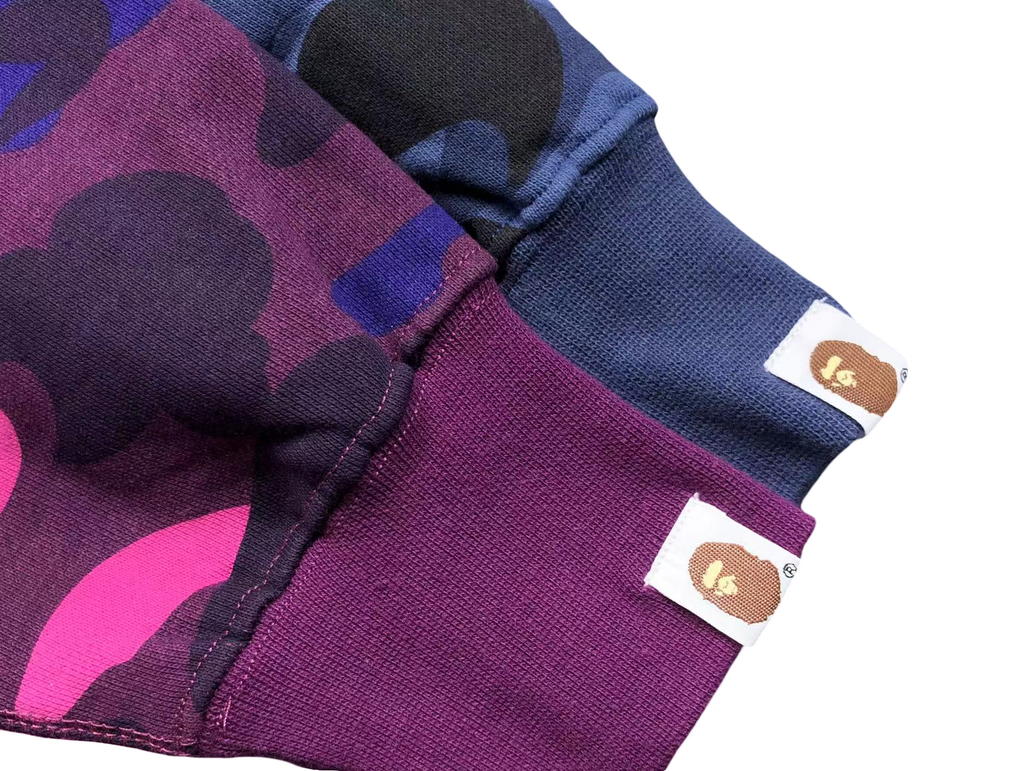 BAPE Split Camo Shark Full Zip Hoodie - (RED/PURPLE)
