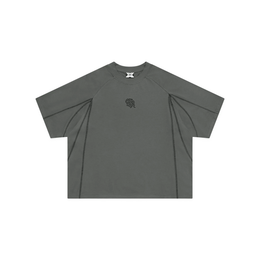 Mertra Cross Point Tee - (CHARCOAL)