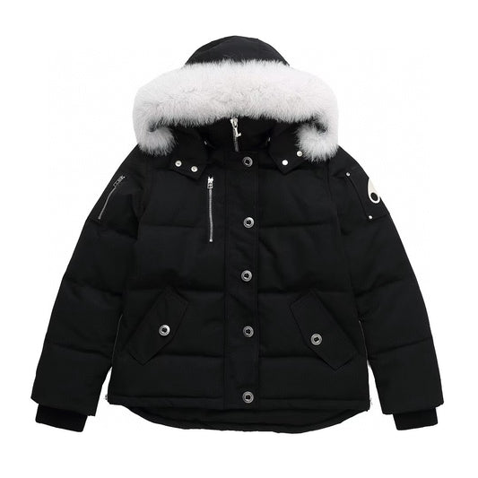 Moose Knuckles Shearling 3Q Down Jacket - (BLACK/WHITE)