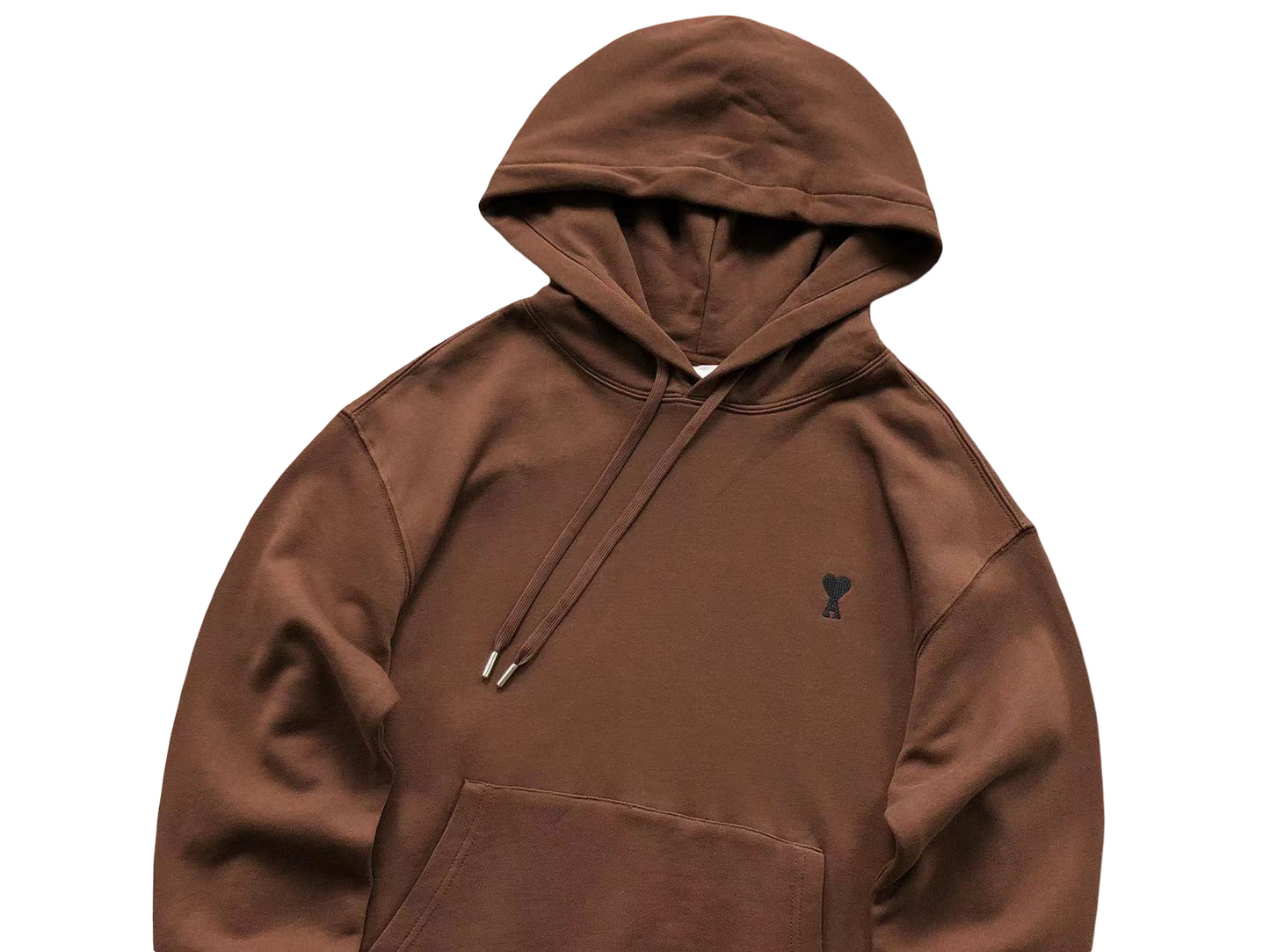 AMI Paris Black Heart Hoodie - (BROWN)