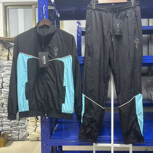 Trapstar Irongate T Shell Suit - (BLACK/BLUE)