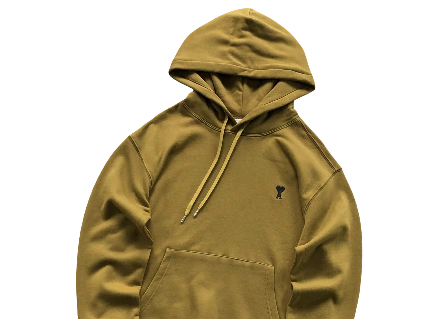 AMI Paris Black Heart Hoodie - (MUSTARD)