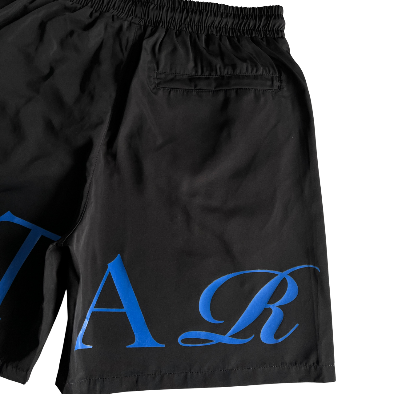 Trapstar Script Swimming Short Black/Dazzling Blue