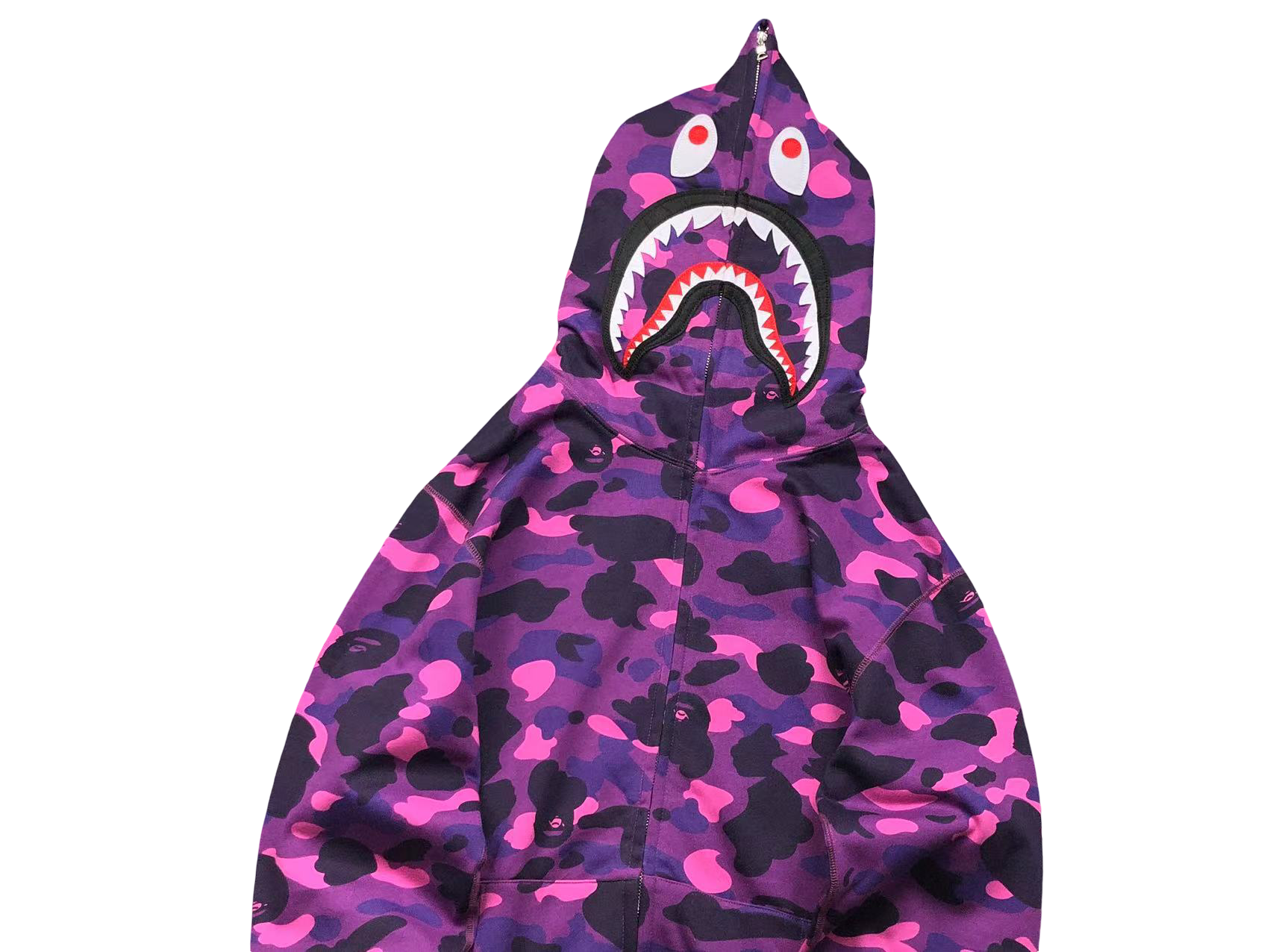 BAPE ABC Camo Shark Full Zip Hoodie Purple