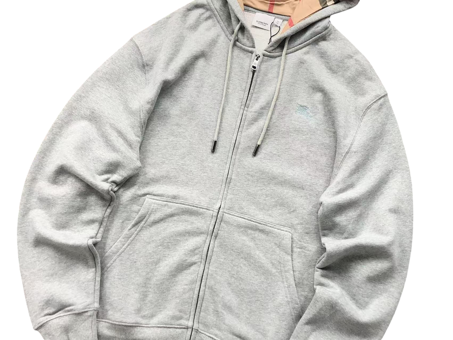 Burberry Vintage Zip Hoodie - (GREY)