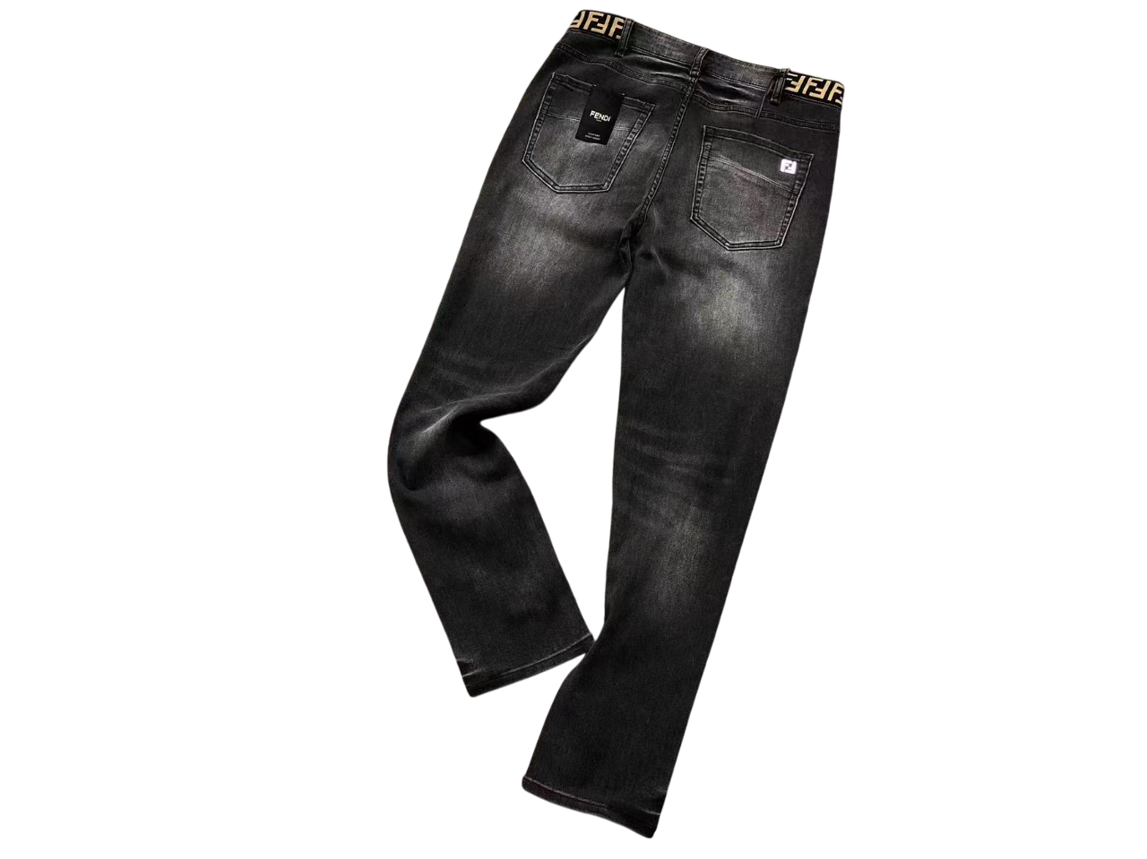 Fendi Metallic Denim Jeans - (BLACK)