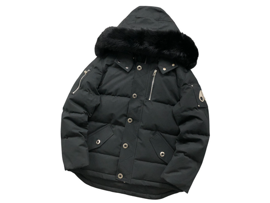 Moose Knuckles Shearling 3Q Down Jacket - (FULL BLACK)