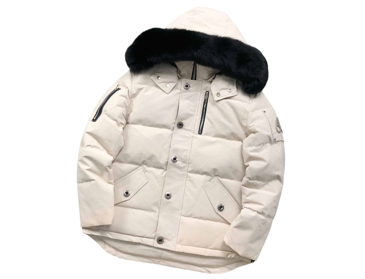 Moose Knuckles Shearling 3Q Down Jacket - (CREAM/BLACK)