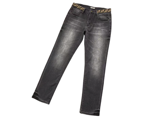 Fendi Metallic Denim Jeans - (BLACK)