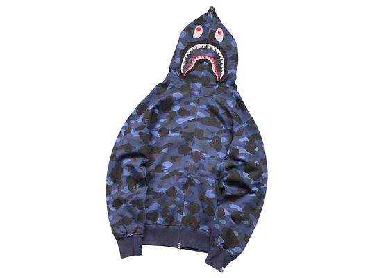 BAPE ABC Camo Shark Full Zip Hoodie - (NAVY)