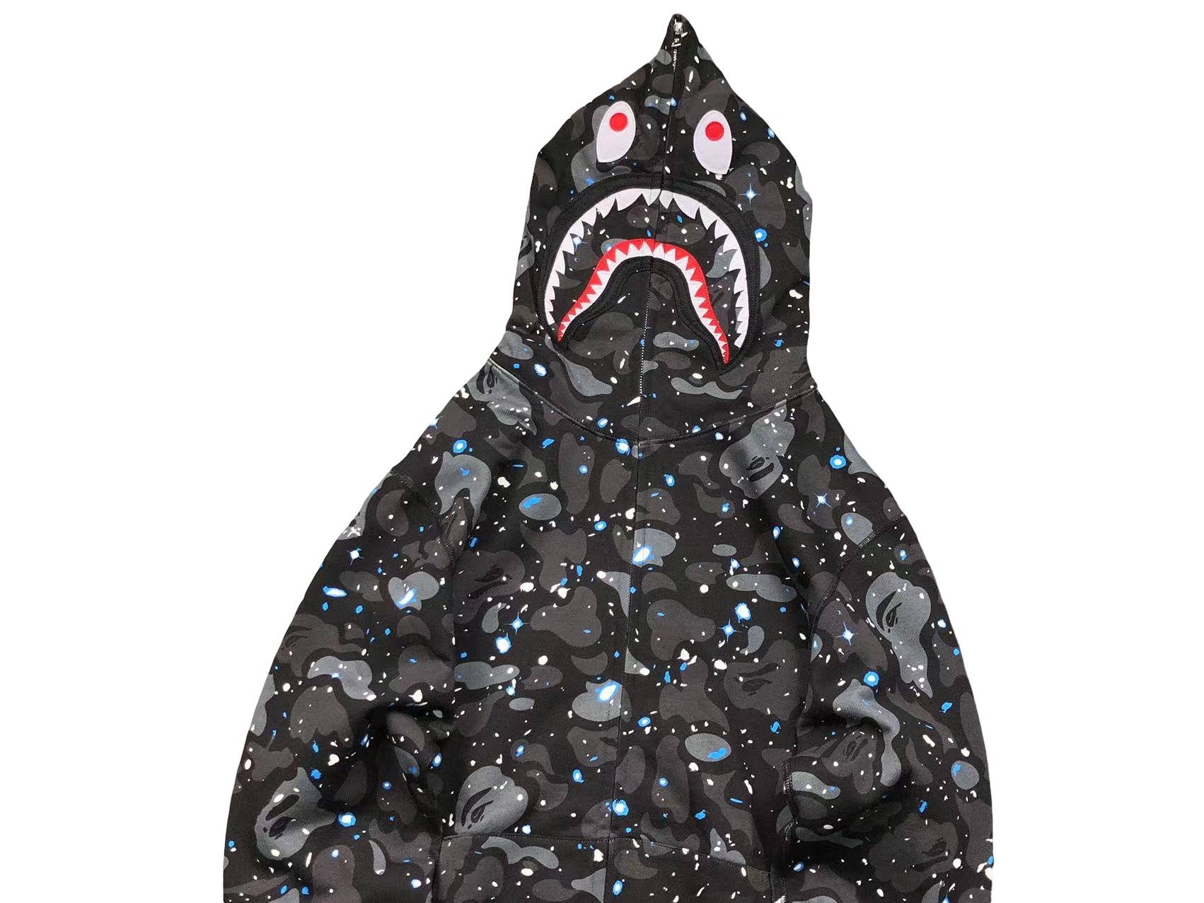 BAPE Space Camo Shark Full Zip Hoodie Black Multi