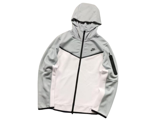 Nike Tech Fleece 2024 Zip Hoodie - (GREY/WHITE)