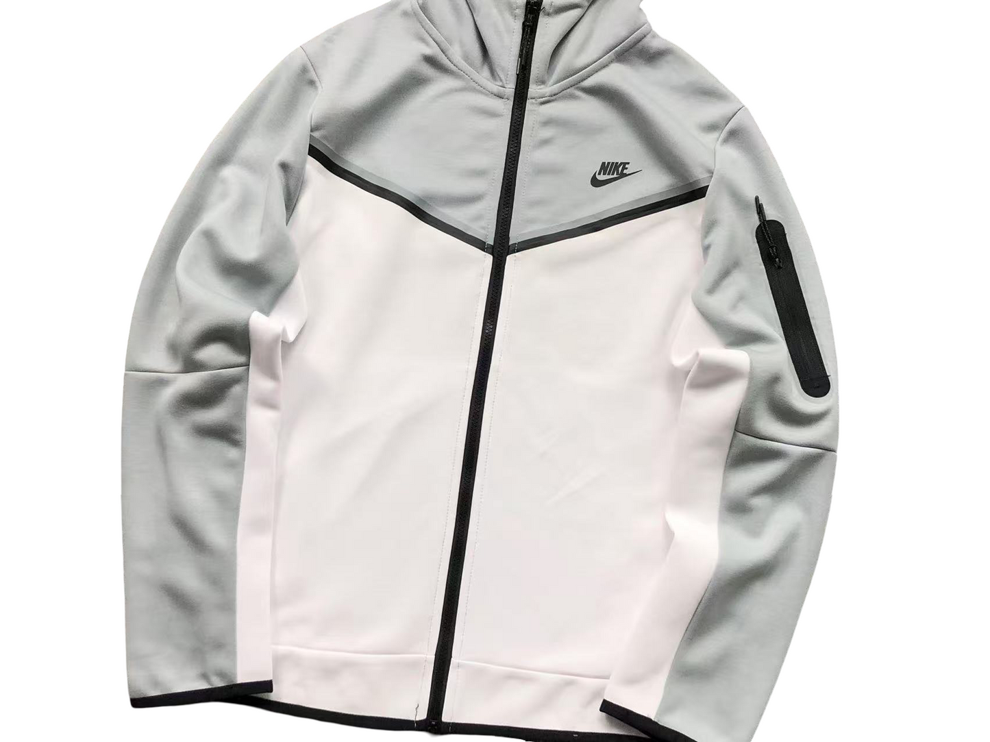 Nike Tech Fleece 2024 Zip Hoodie - (GREY/WHITE)