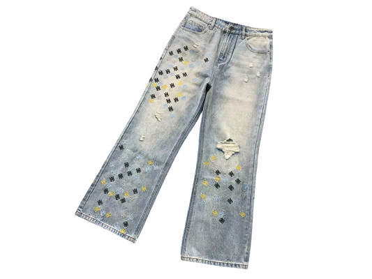 AMIRI Wide-Leg Jeans - (LIGHT BLUE)