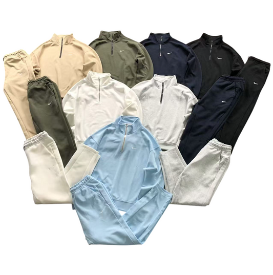 Nike Half-Zip Tracksuit - (BLACK/NAVY/KHAKI/GREY/BLUE/CREAM/WHITE)
