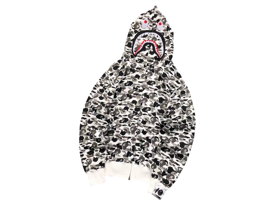 BAPE ABC Camo Shark Full Zip Hoodie - (BLACK/WHITE)
