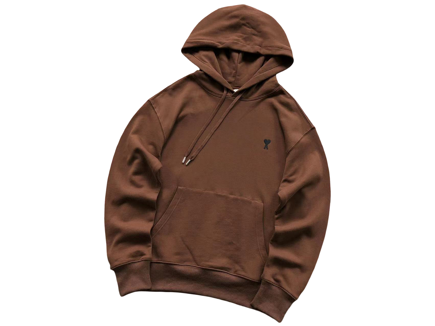 AMI Paris Black Heart Hoodie - (BROWN)